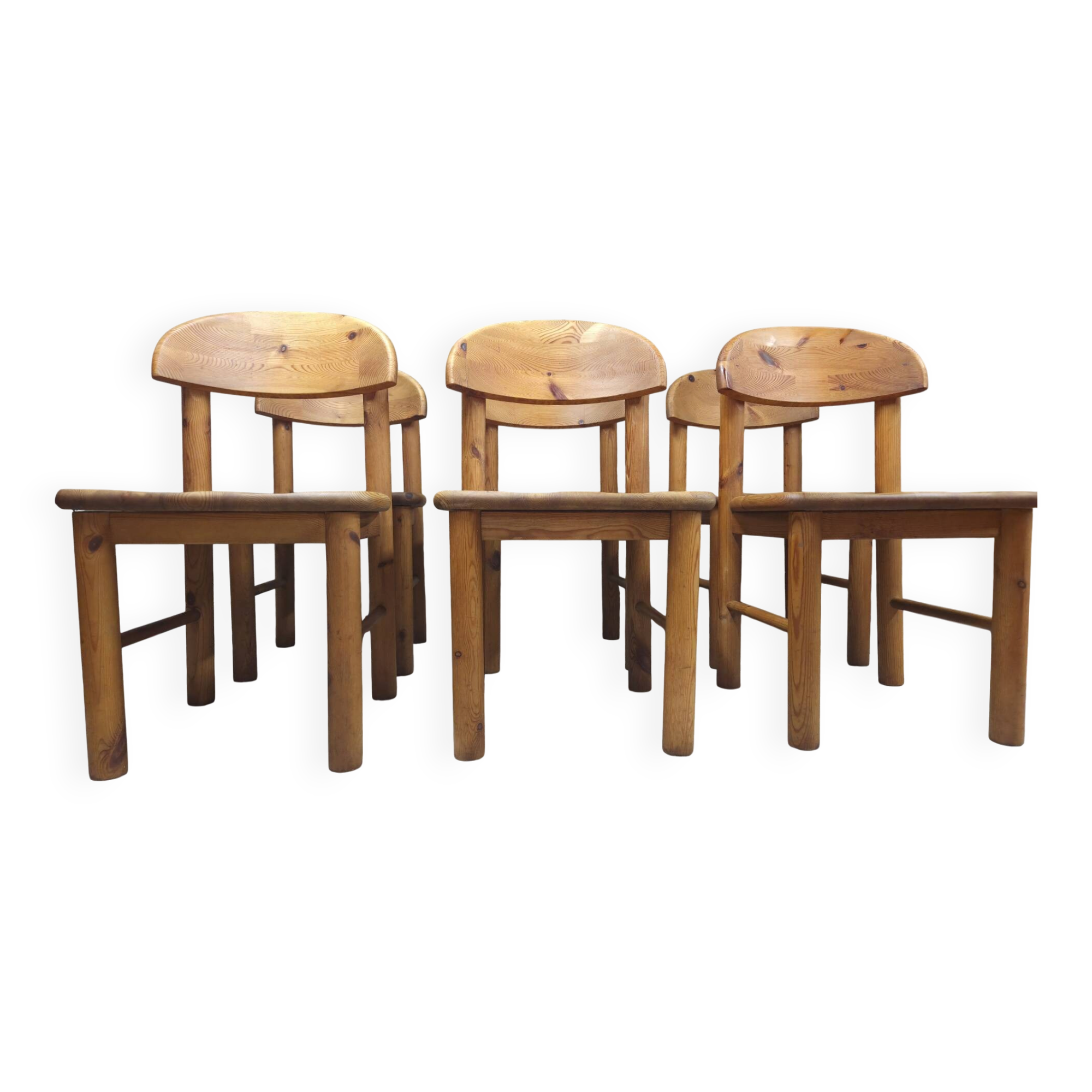 Set of 6 Rainer Daumiller chairs in solid pine – 1970s
