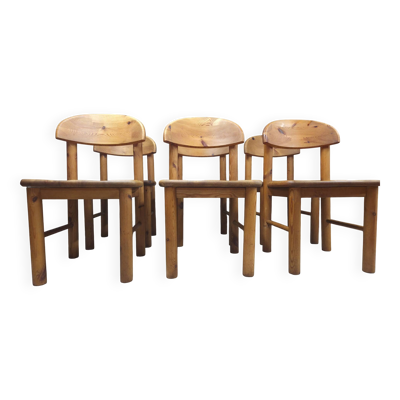 Suite de 6 chaises Rainer Daumiller en pin massif – années 70