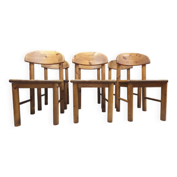 Set of 6 Rainer Daumiller chairs in solid pine – 1970s