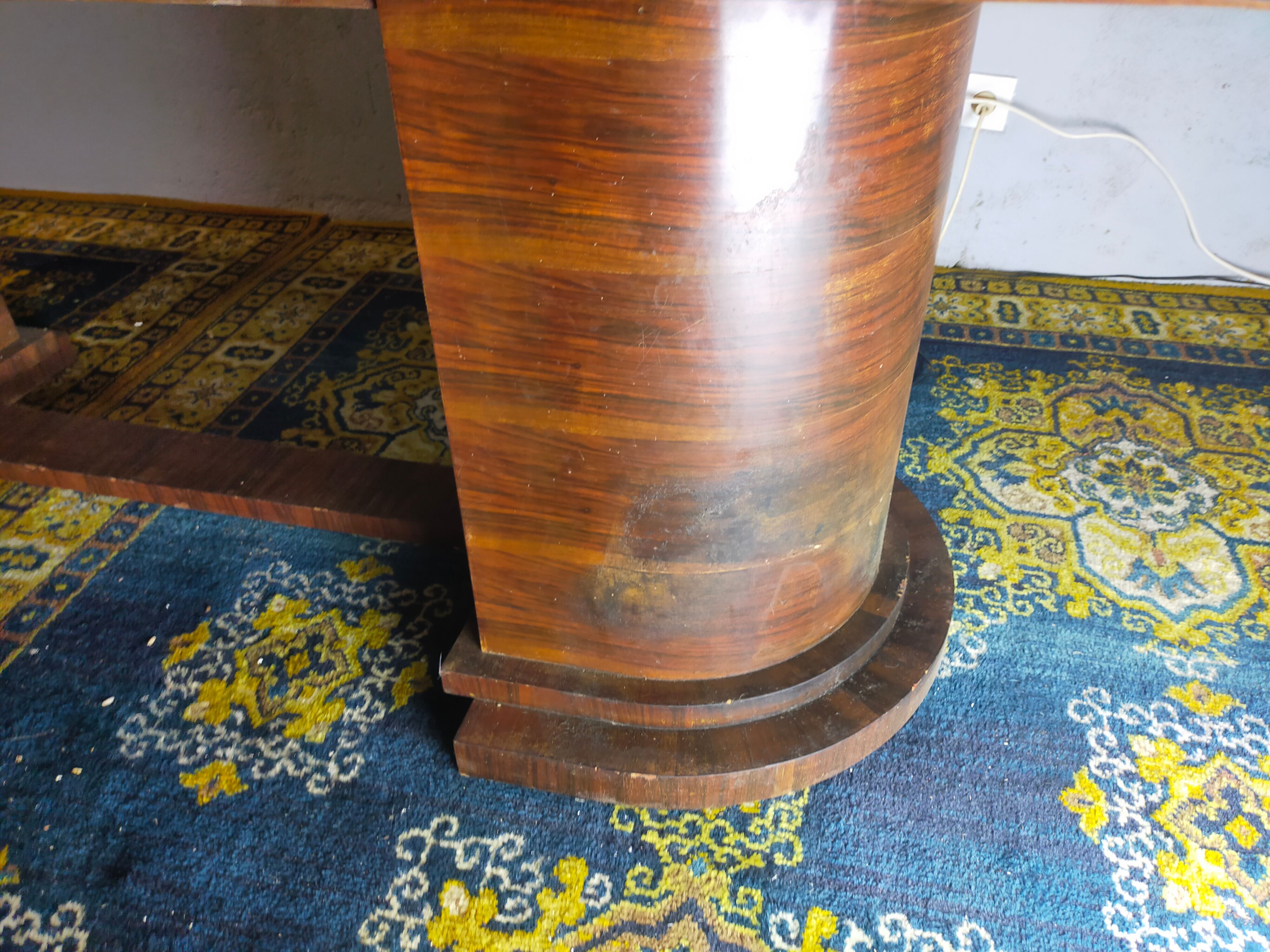 Art deco period table in walnut bramble