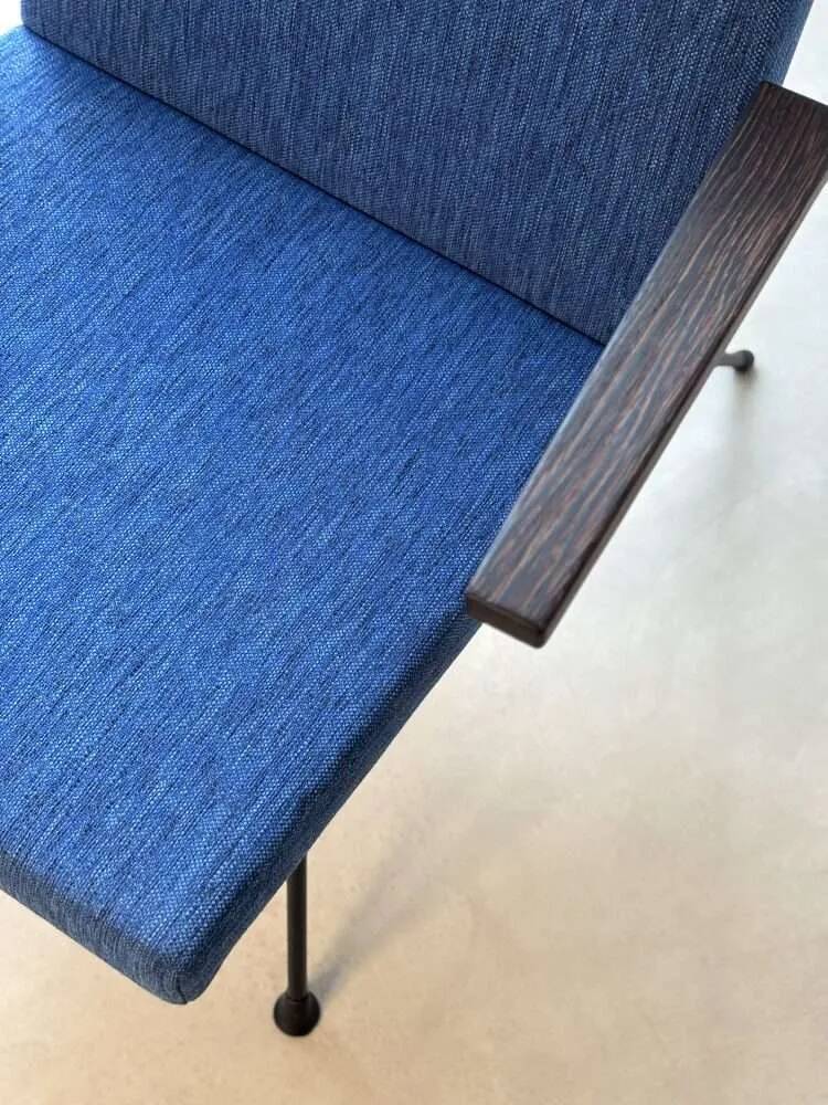 Gispen 1409 armchair André Cordemeyer petrol blue 1960s