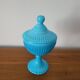 Turquoise Blue Opaline Glass Candy Box
