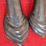 Pair of sculptural ceramic wall lights by Jean Marais