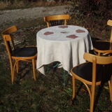 Set of 4 chairs wooden coffee multicore gold and black