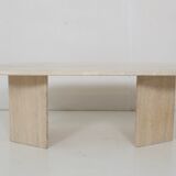 Oval travertine coffee table