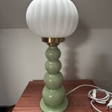 Lampe à poser vintage pastel globe plissé