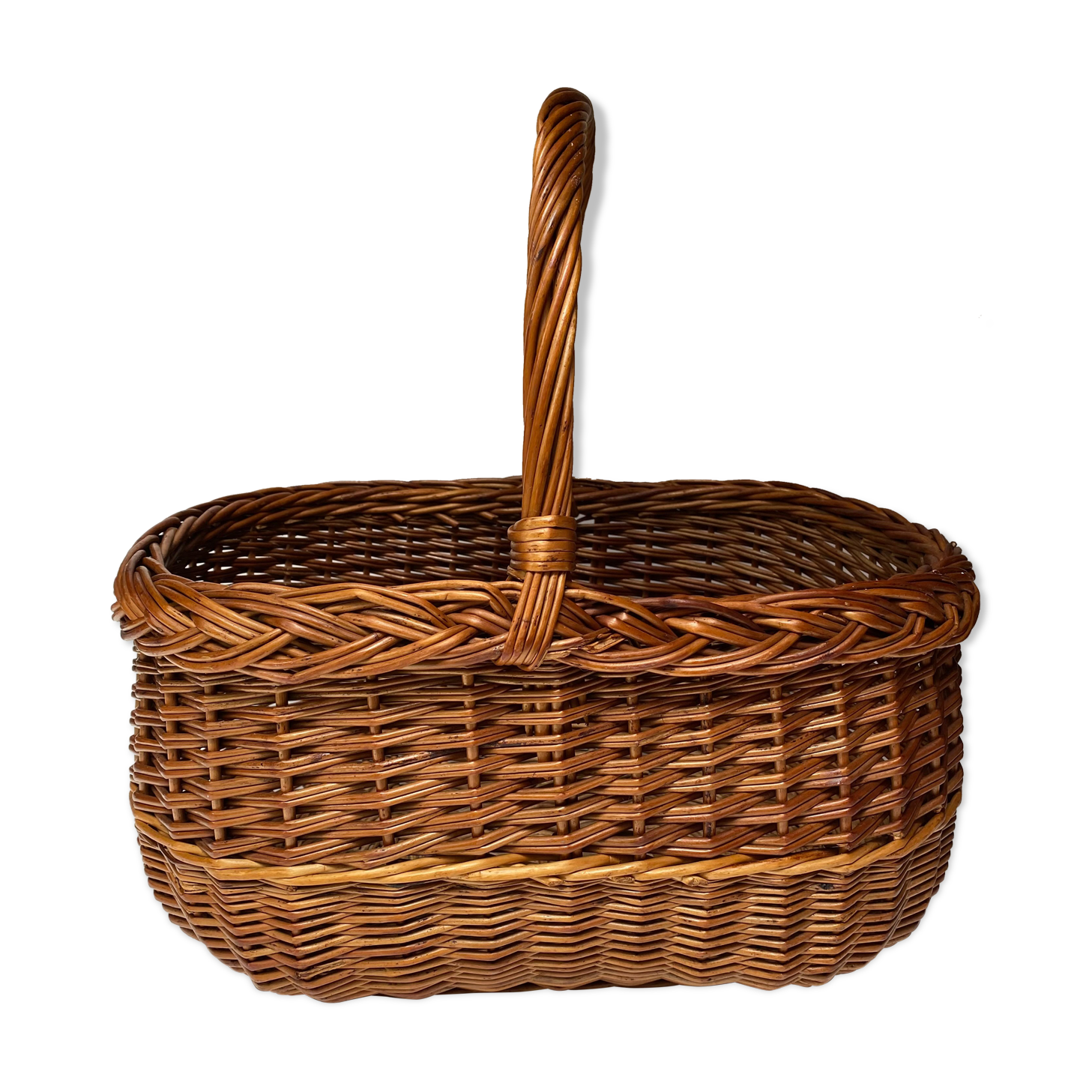 Woven wicker basket