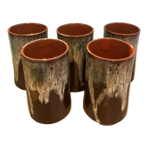 Set de 5 gobelets hauts grès émaillé