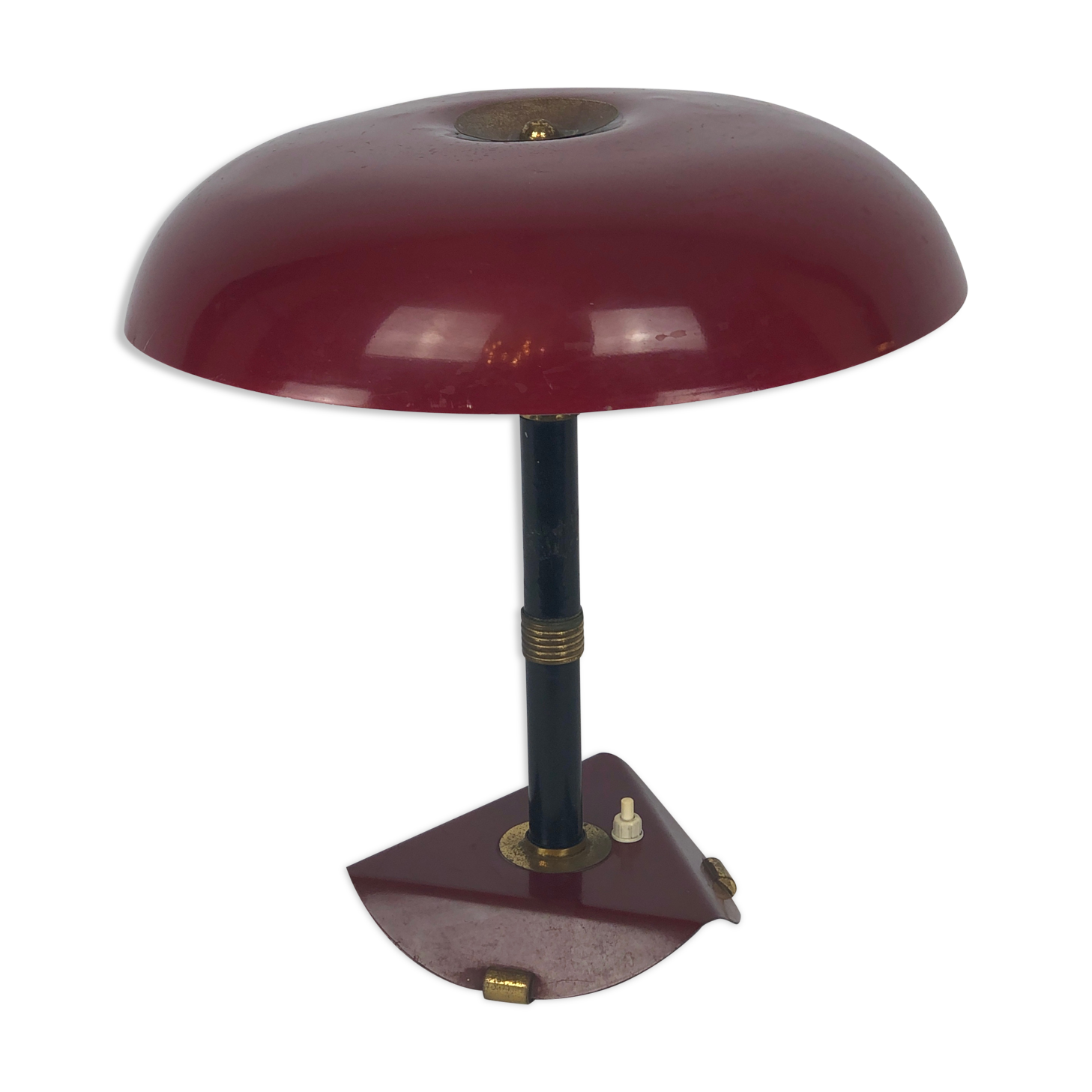 Vintage Italian brass and lacquer table lamp from 50s