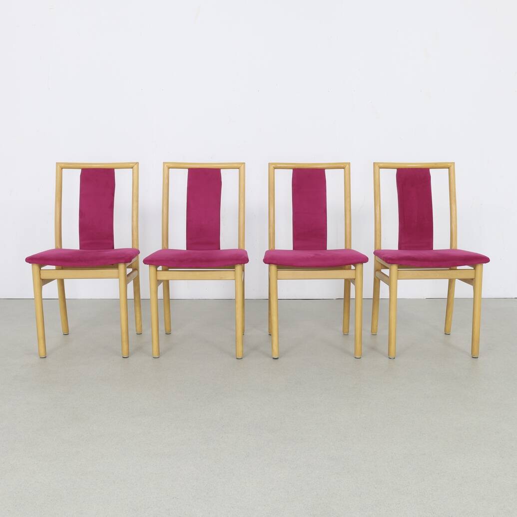 4x danish daning chair in velvet by k. høffer-larsen