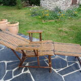 Rattan folding lounge chair