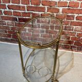 Glass and metal trolley, contains 4 bottle holders