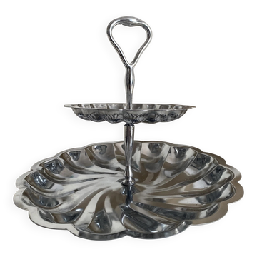 Presentation dish 2 stainless steel trays, 1970s-80s