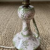 Faience lamp foot of Samadet XVIIIth green - old luminaire mounted on a jug / jar