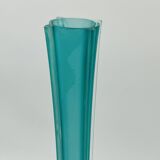 Turquoise glass soliflore in Murano style, Eiffel Tower shape.