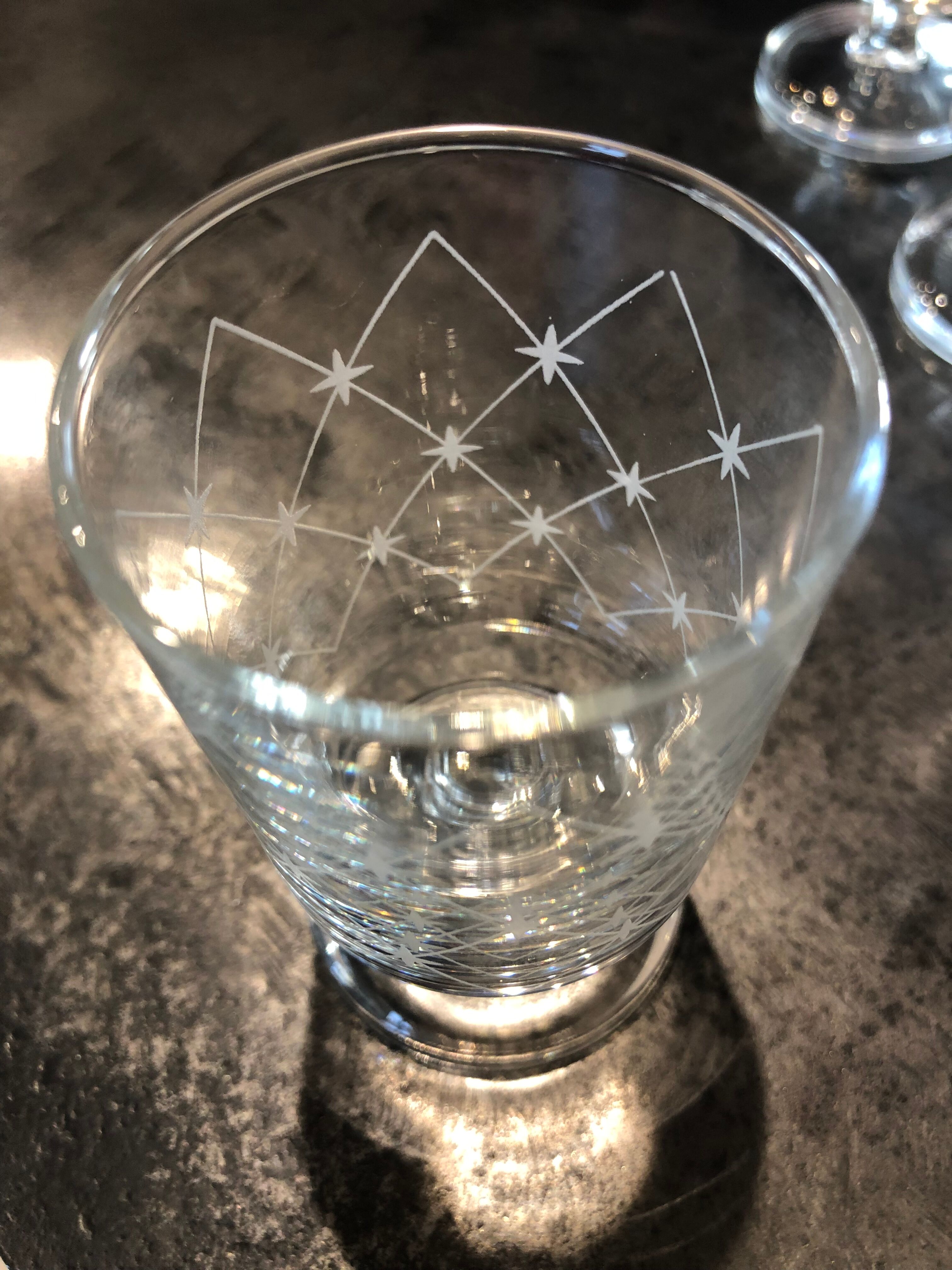 Lot 10 glasses decorated Luminarc model Sweden or Cavalier