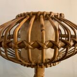 Rattan lamp in the shape of an ellipse Louis Sognot 1950