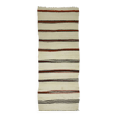 Grand Kilim Turc Konya Vintage 138x362 cm Beige Rayures Minimalistes