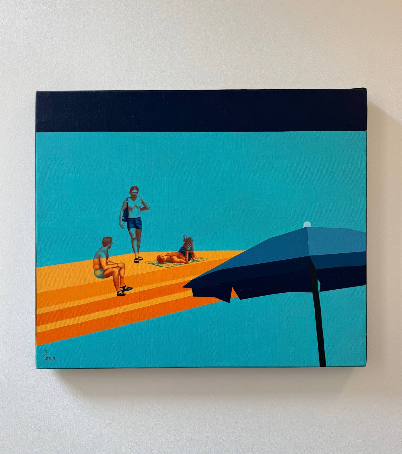 Painting "Public Beach" by Olivier Bour, 2000s