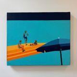Painting "Public Beach" by Olivier Bour, 2000s