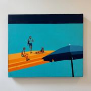 Tableau « Plage Publique » Olivier Bour années 2000