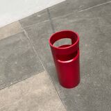 Red German umbrella stand in mid-century modern space style, 1960s.