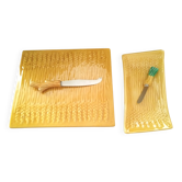 Plateau à fromage et beurrier assorti en céramique