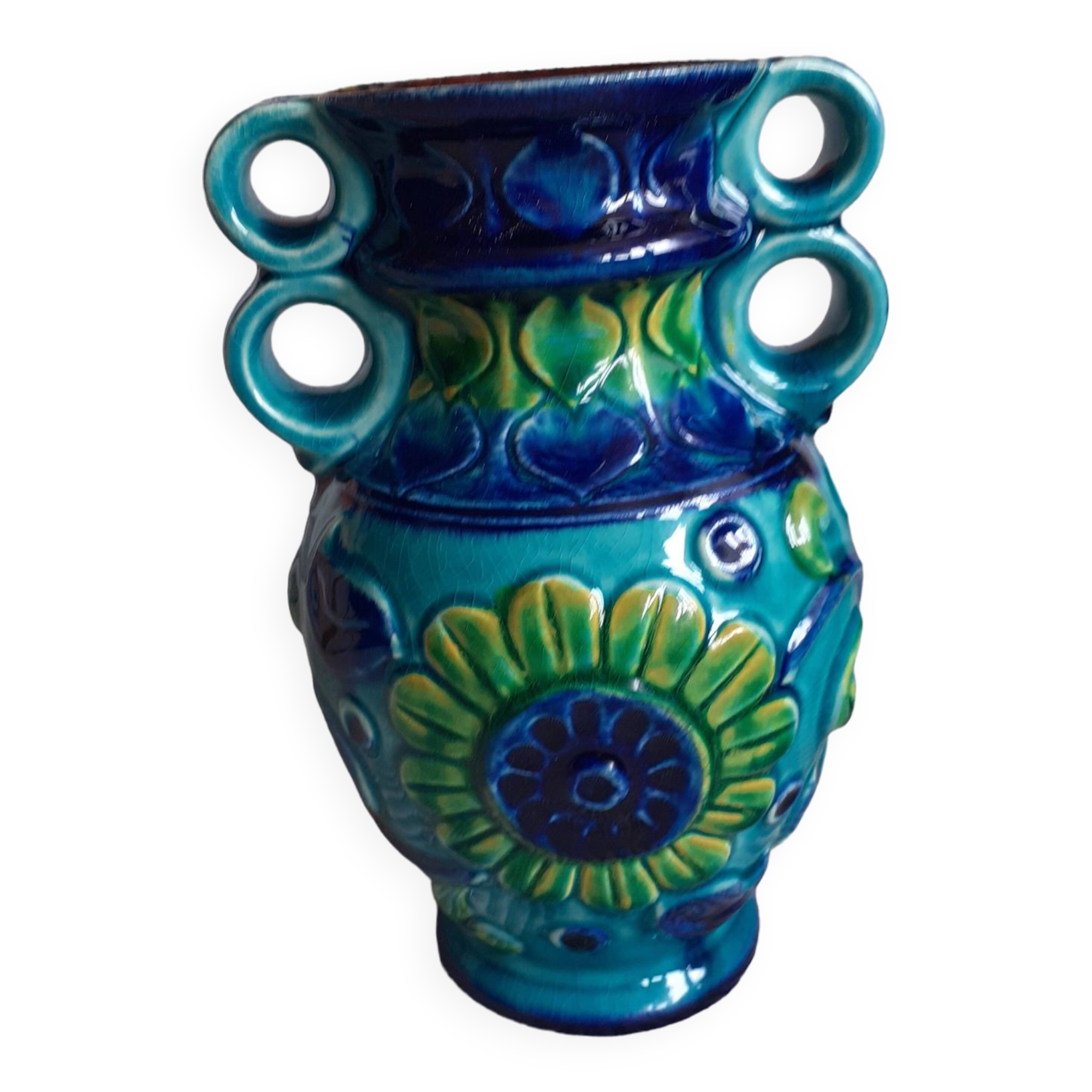 Vase vintage Germany au décor floral