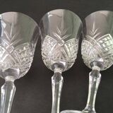 12 large cut crystal wine glasses