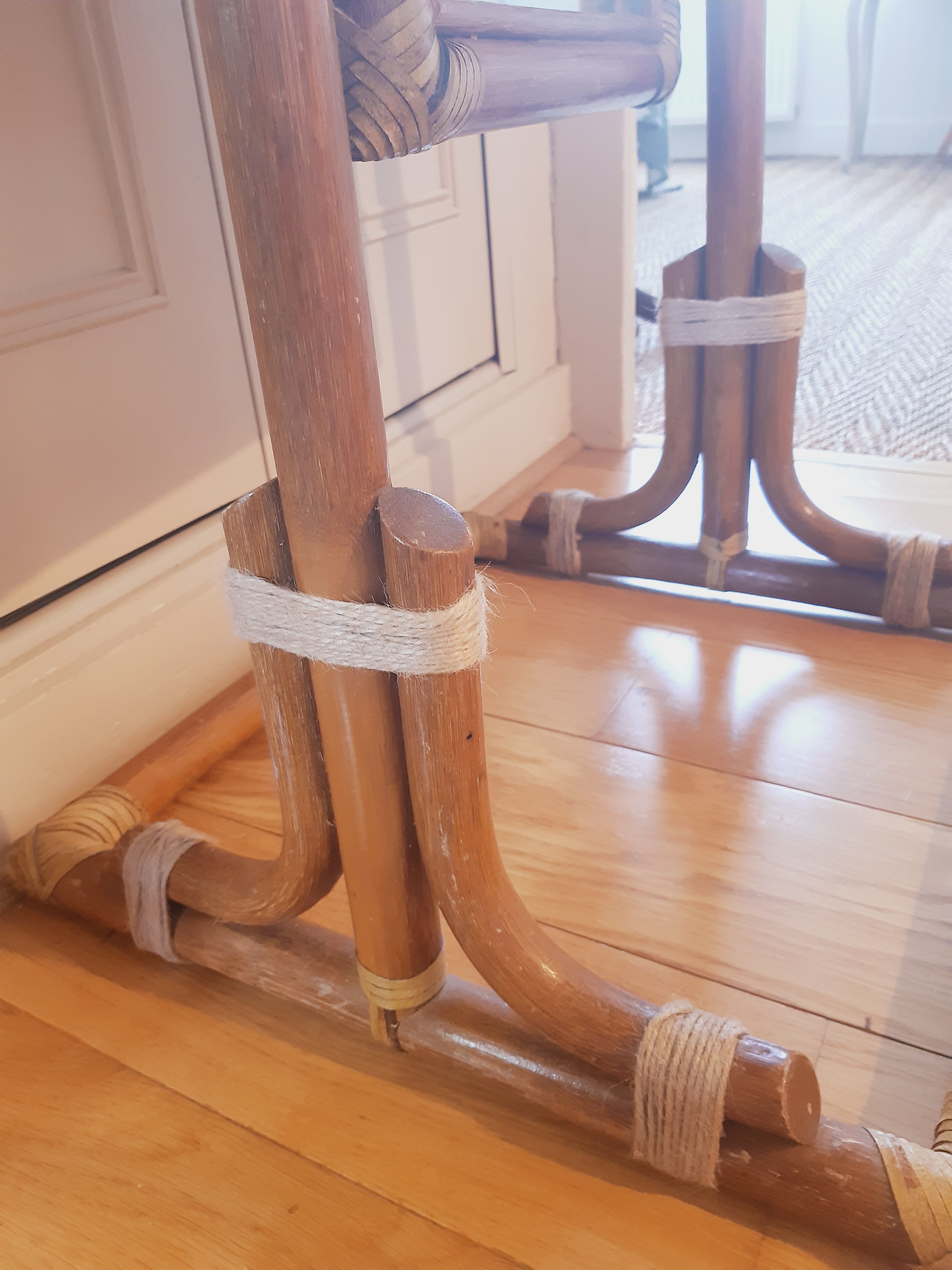 Psyche mirror in rattan 70's 124cm X 24cm