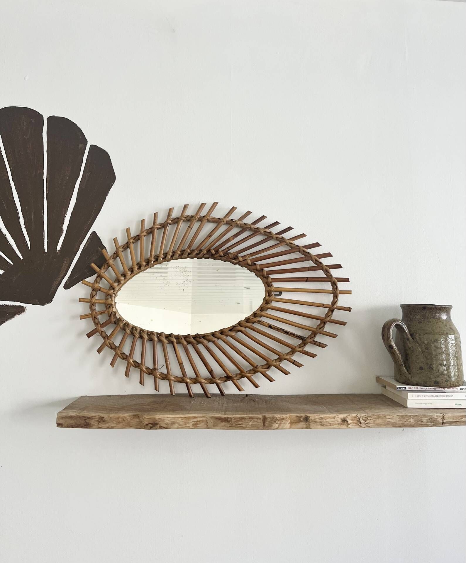 Vintage rattan mirror