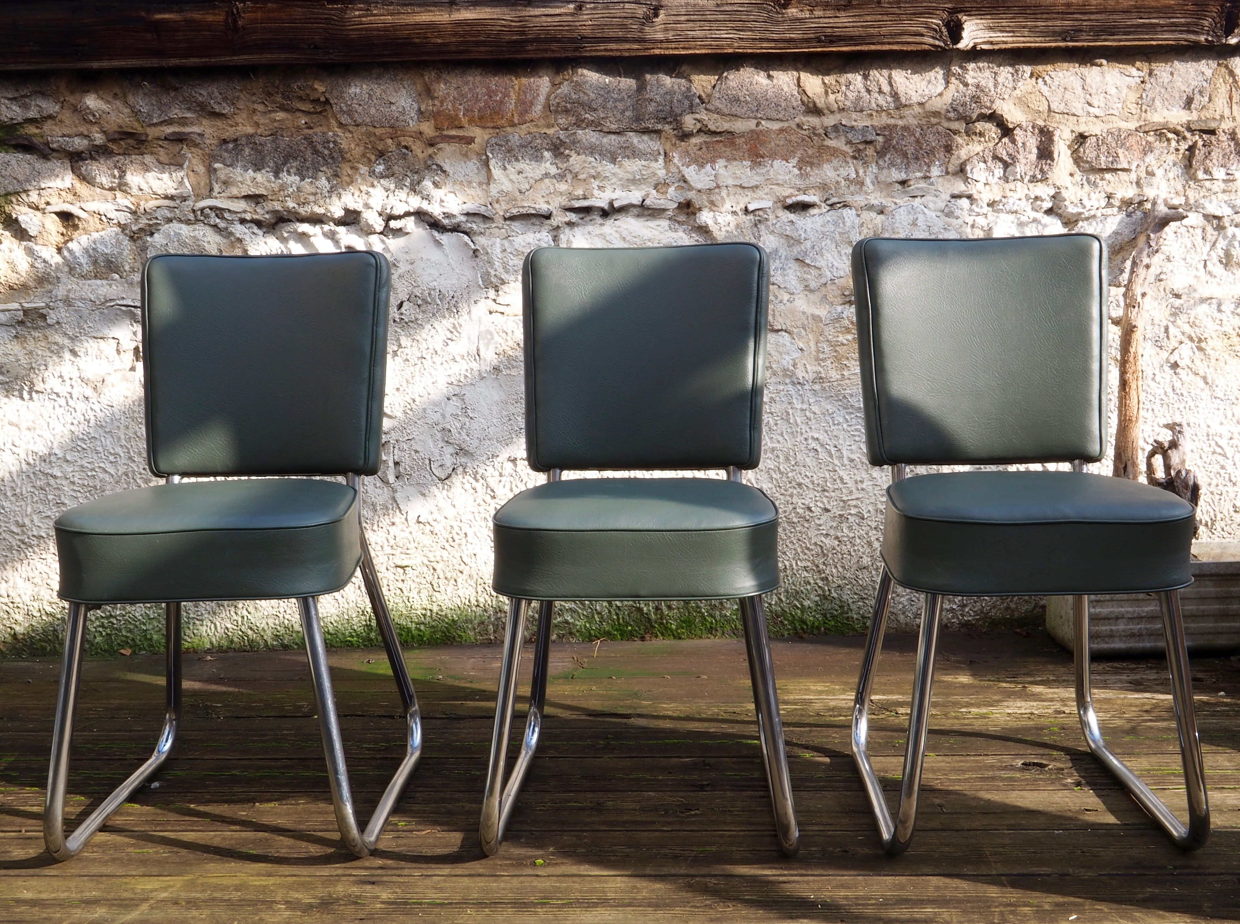 Set of 3 beautiful chairs of the 50s/60s roneo