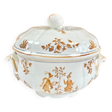 Old Longchamp vegetable soup tureen with Moustiers Olérys decor