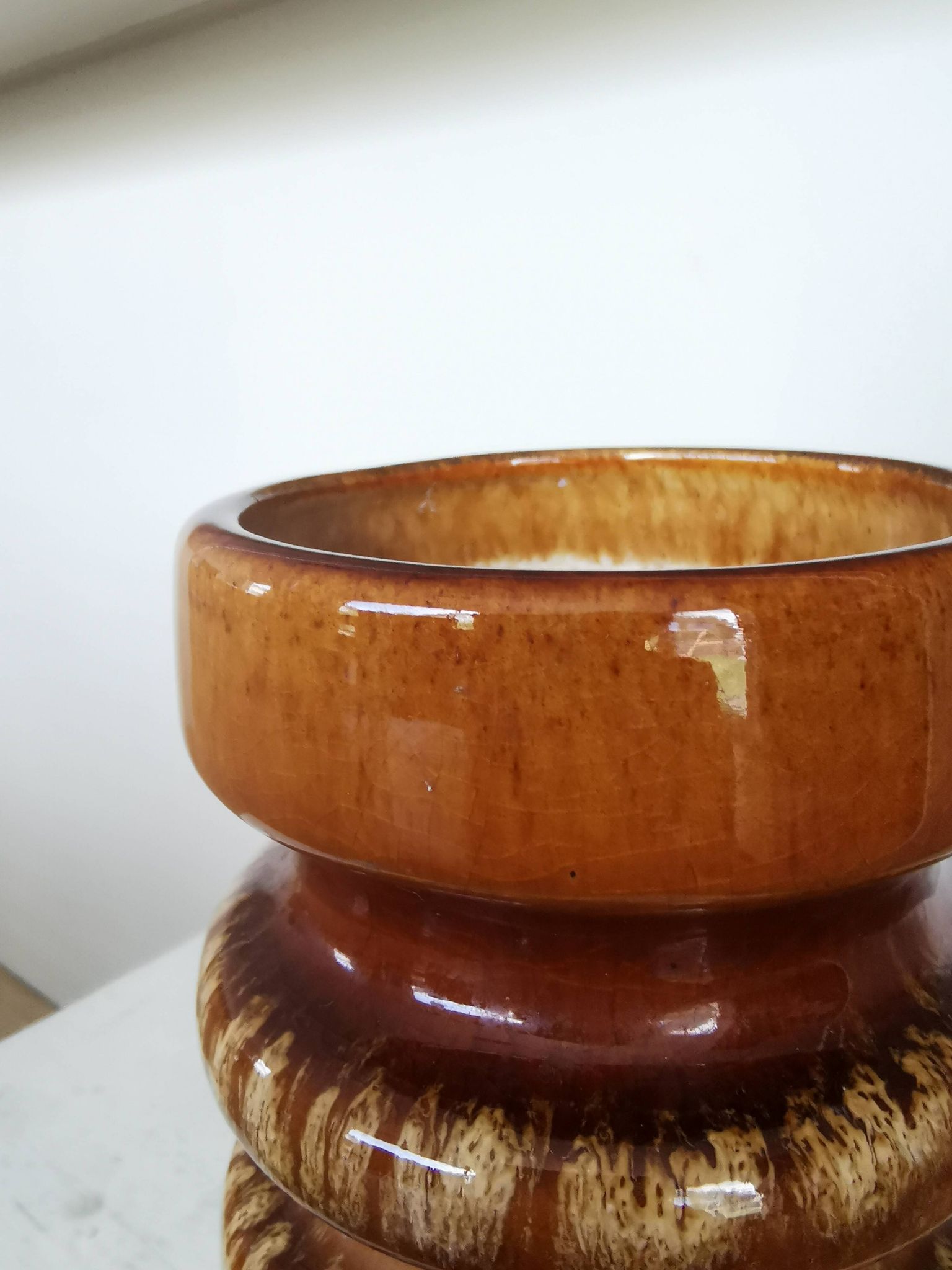 Vase vintage en céramique : poterie ouest-allemande des années 1970