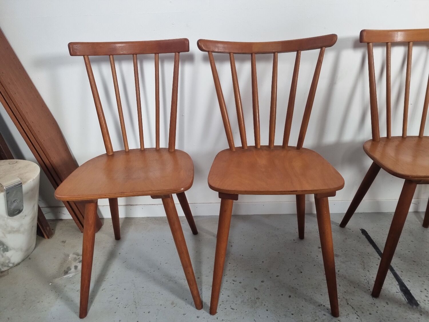Set of 18 Scandinavian style bistro chairs, 60s