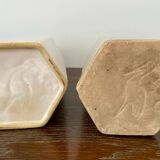 Longwy pitcher, stoneware bottles