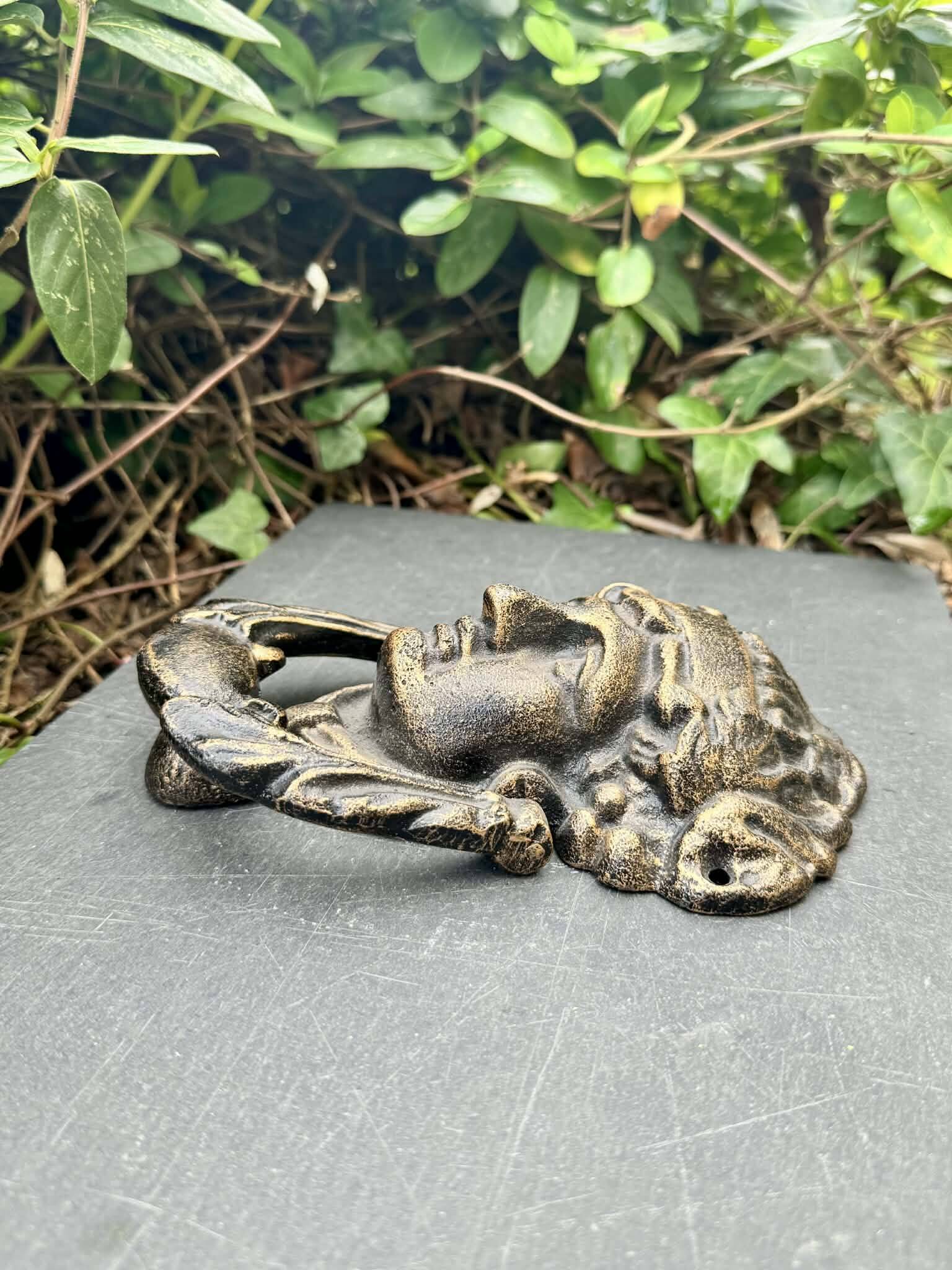 Large metal door knocker Greek goddess