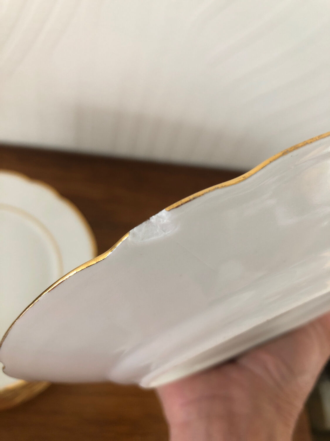 12 white porcelain dessert plates from Limoges CG Cie