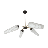 Luster 4 black branches, gold and glass