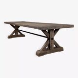 Old solid oak farmhouse table with star legs - length