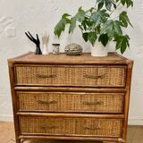 Wicker and rattan chest of drawers