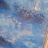 Oil painting on canvas signed abstract ep 1960