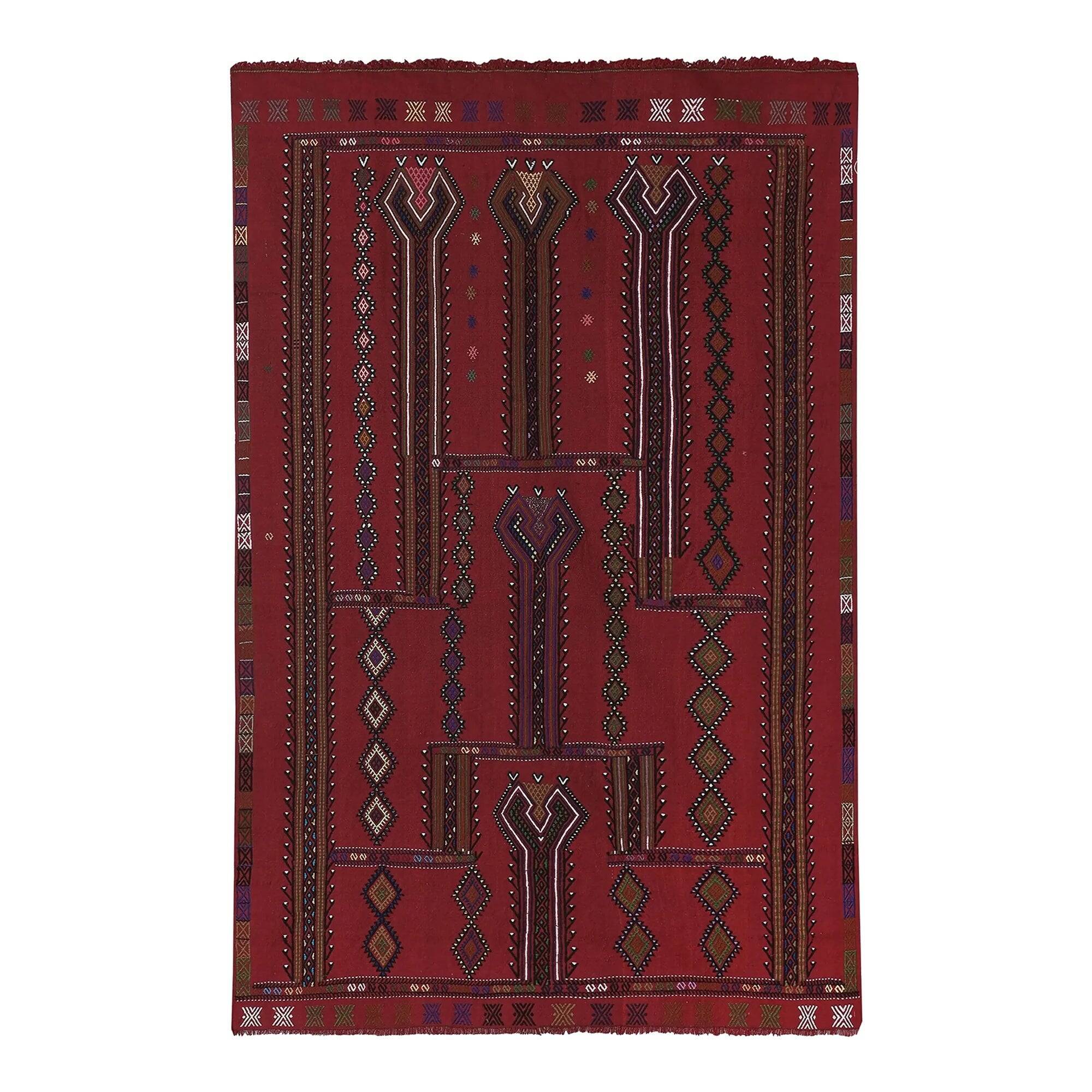 Vintage Turkish kilim, handwoven, 151x235 cm.