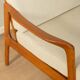 Elegant mid-century armchair from the 1960s with cream-white upholstery