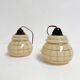 Set of 2 vintage ceiling lamps with golden lines, 1960s