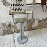 80s glass and marble console