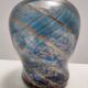 Vase en verre de Murano bleu de Fratelli Toso avec aventurine bronze
