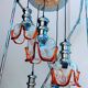 Luminaire italien à cinq suspensions