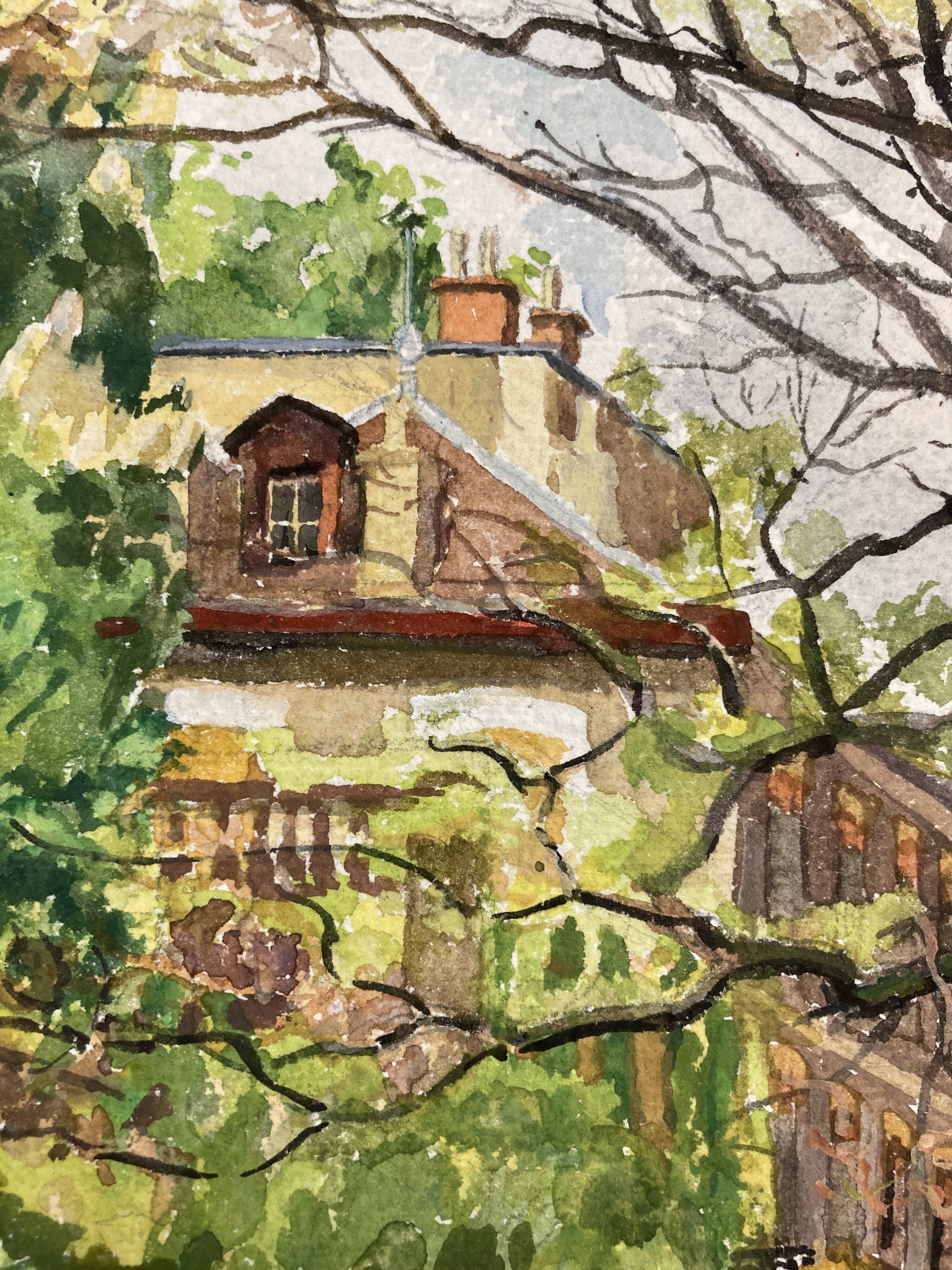 Aquarelle Maison aux Iris