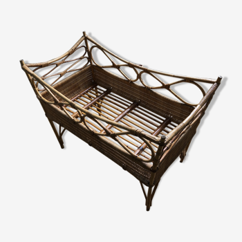 Vintage rattan cradle